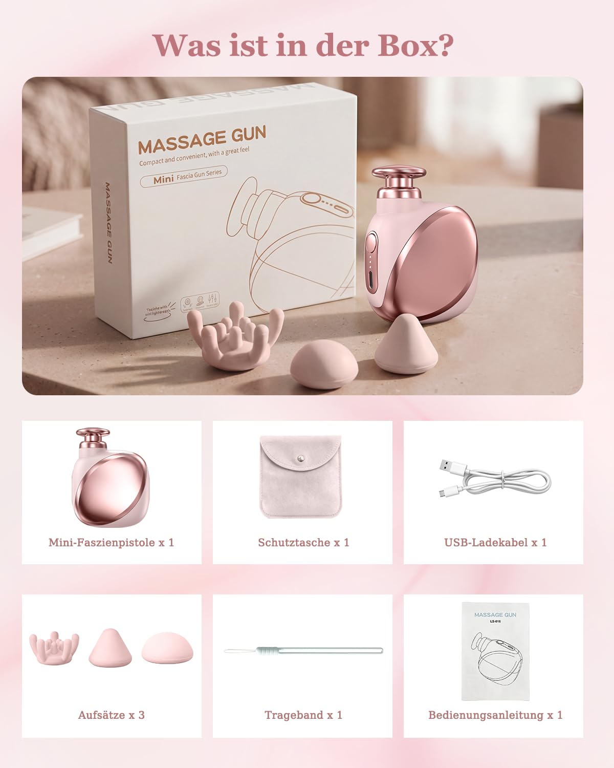 Mini-Massagepistole für Damen : 169g Ultraleicht,Geringe Vibrationen,Extrem Leise Tiefengewebe Percussion Massagegerät - Tragbares Handmassagegerät für Outdoor-Aktivitäten, Reisen, Büro und Frauen