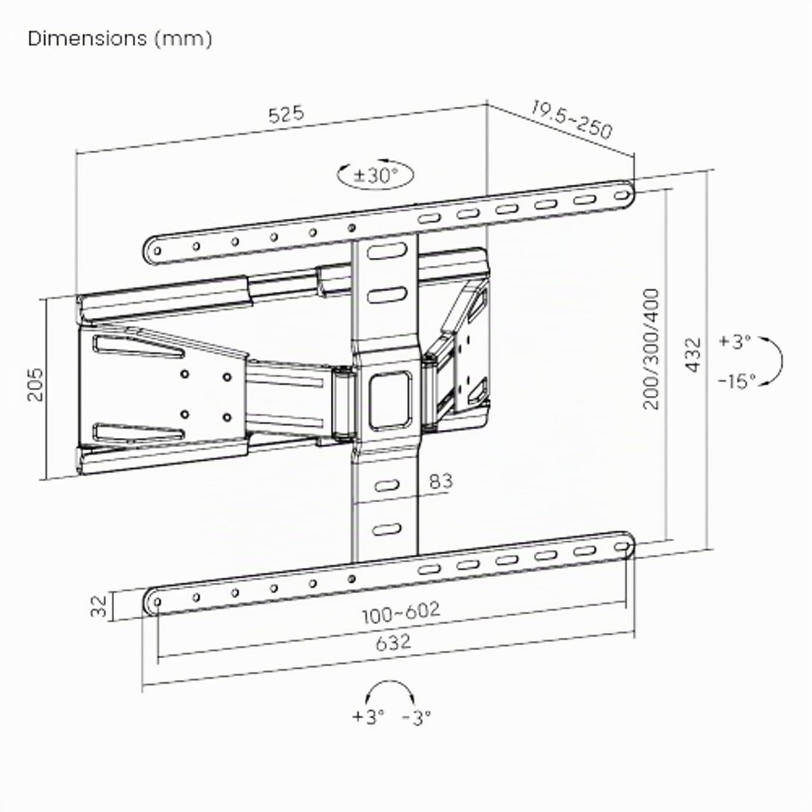 VALUE Support TV Mural, Ultra-Fin, 43-90 Pouces, jusqu'à 50 kg