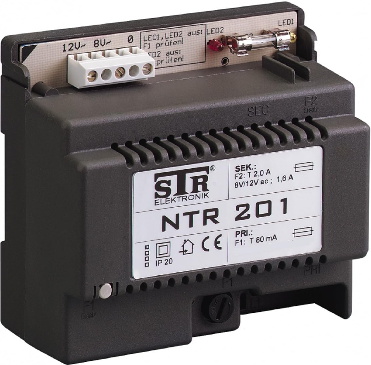 Alpha Communications NTR201 Power Supply - 8/12VAC-1.2Amp. Transformer; Not U.L. Listed Transformer; 220VAC Cord and Plug Not Included; Operates On 220/240VAC Primary