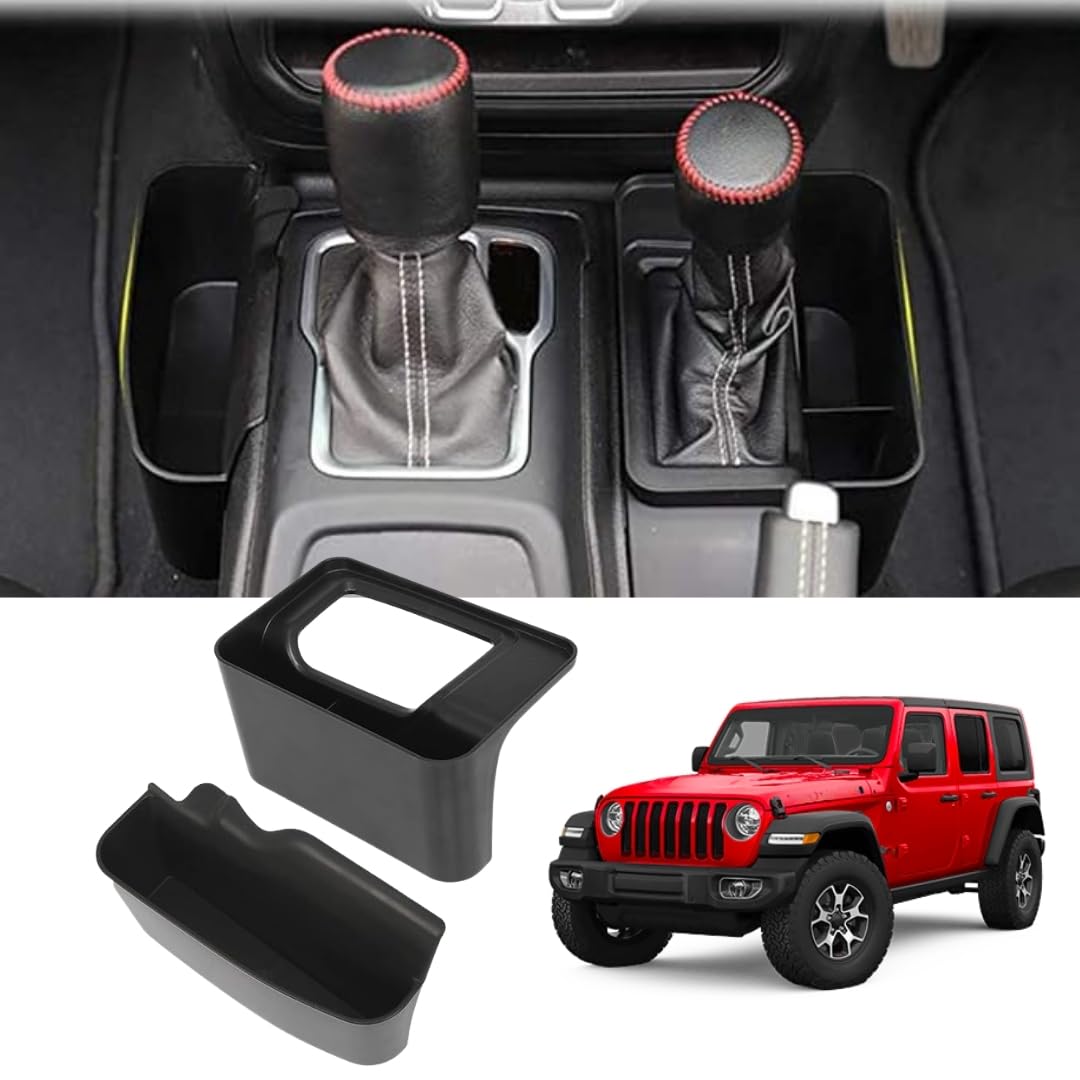 Gear Side Console Organizer Tray For Extra Storage For Jeep Wrangler JL & JT | Center Console Storage box for Model Year 2018-2024 | Wrangler JL JLU & Gladiator JT Truck Interior Accessories