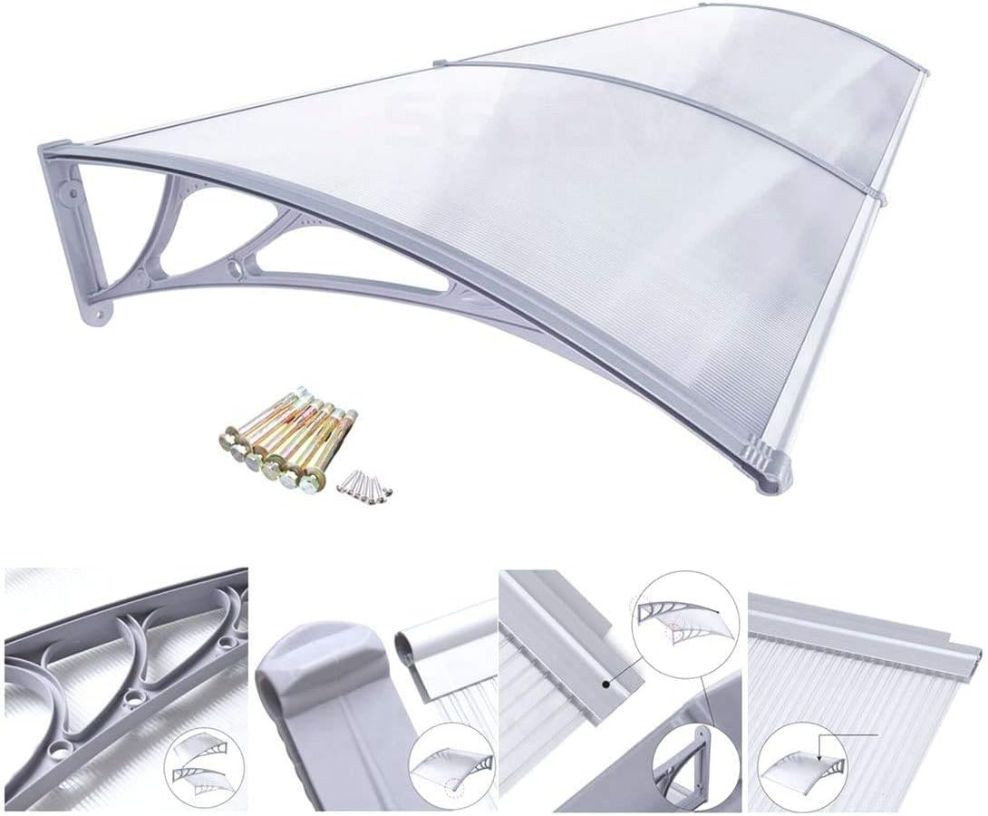 Getza 40'' x 80'' Outdoor Polycarbonate Front Door Window Awning Patio Cover Canopy