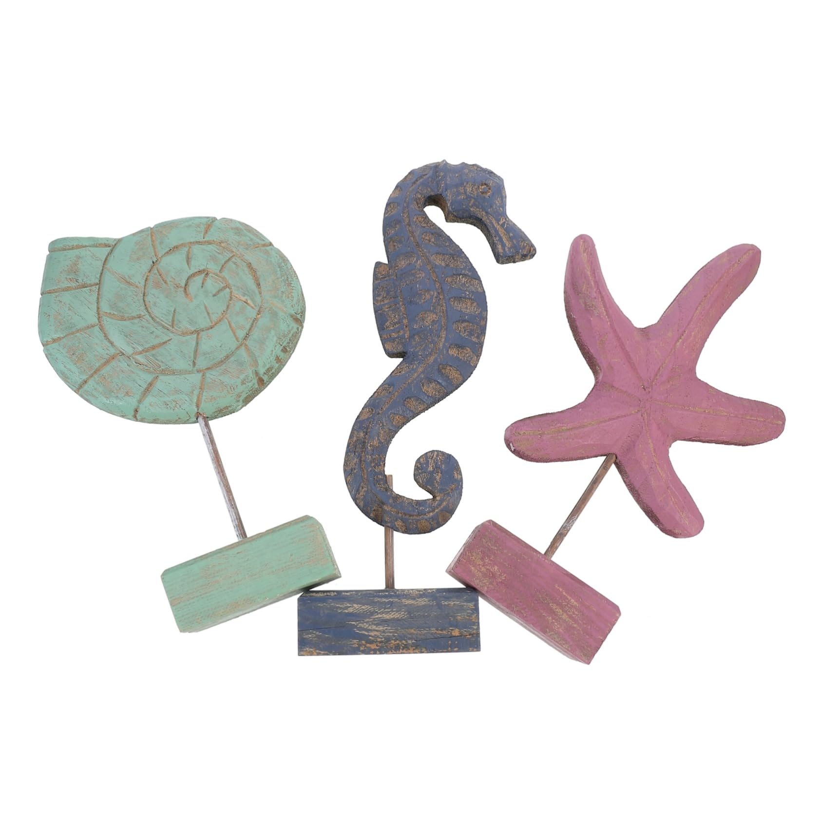 Hemobllo 3 Piezas Conjunto Decoración Madera para Adorno para Salón y Oficina Escultura