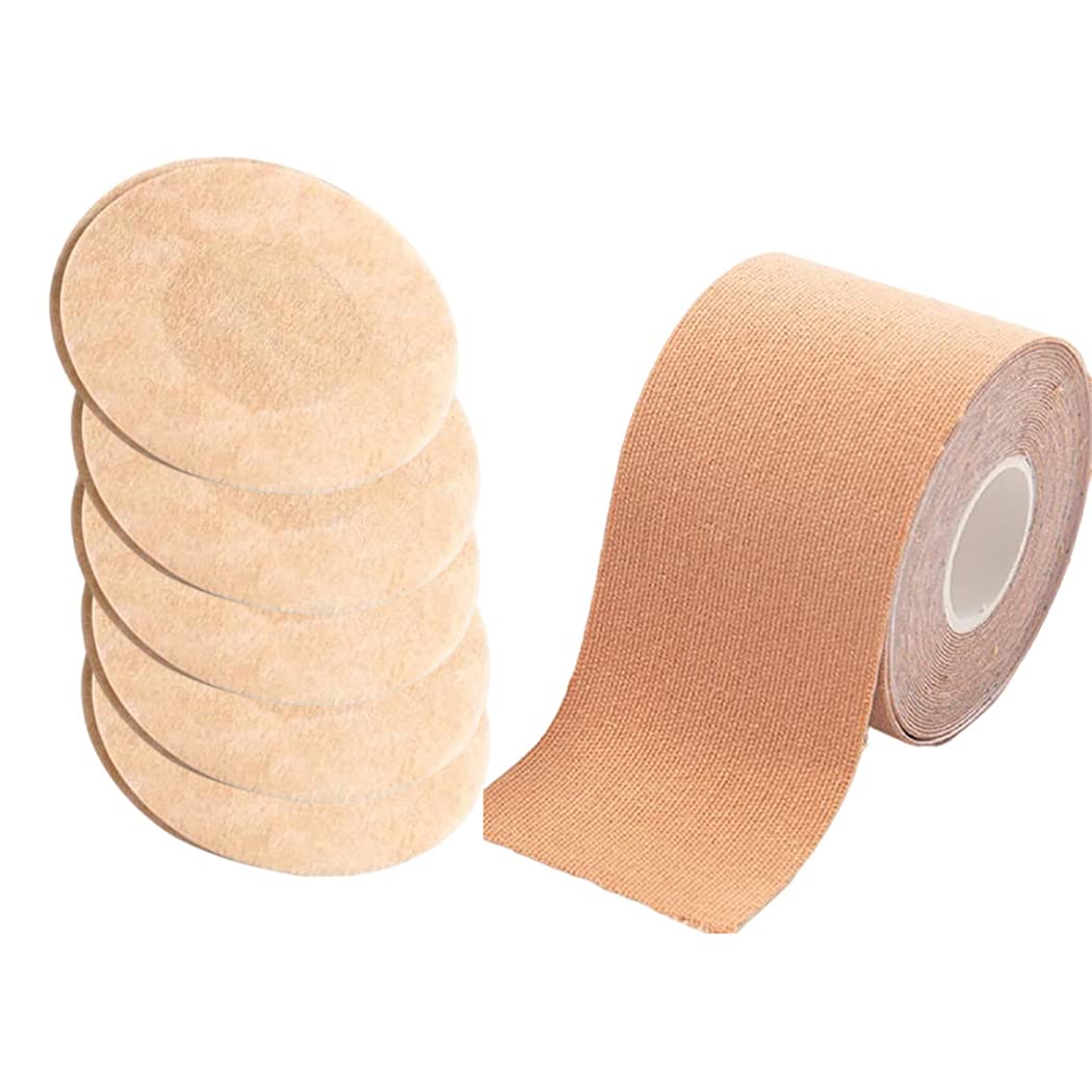 Breast Lift Tape Adhesive Waterproof Cuttable Nonslip Sweatproof Chest Tape with 10PCS Nipple Cover Professional Nonslip Invisible-image-14