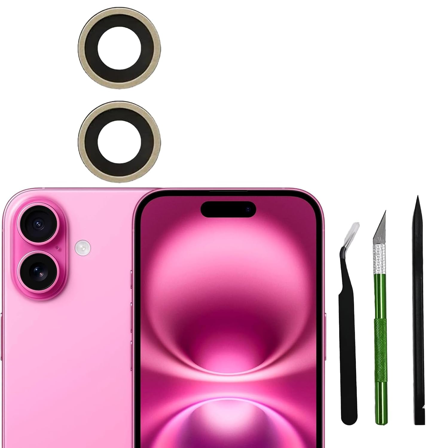 2pcs/ Set Back Camera Lens Glass Replacement for iPhone 16