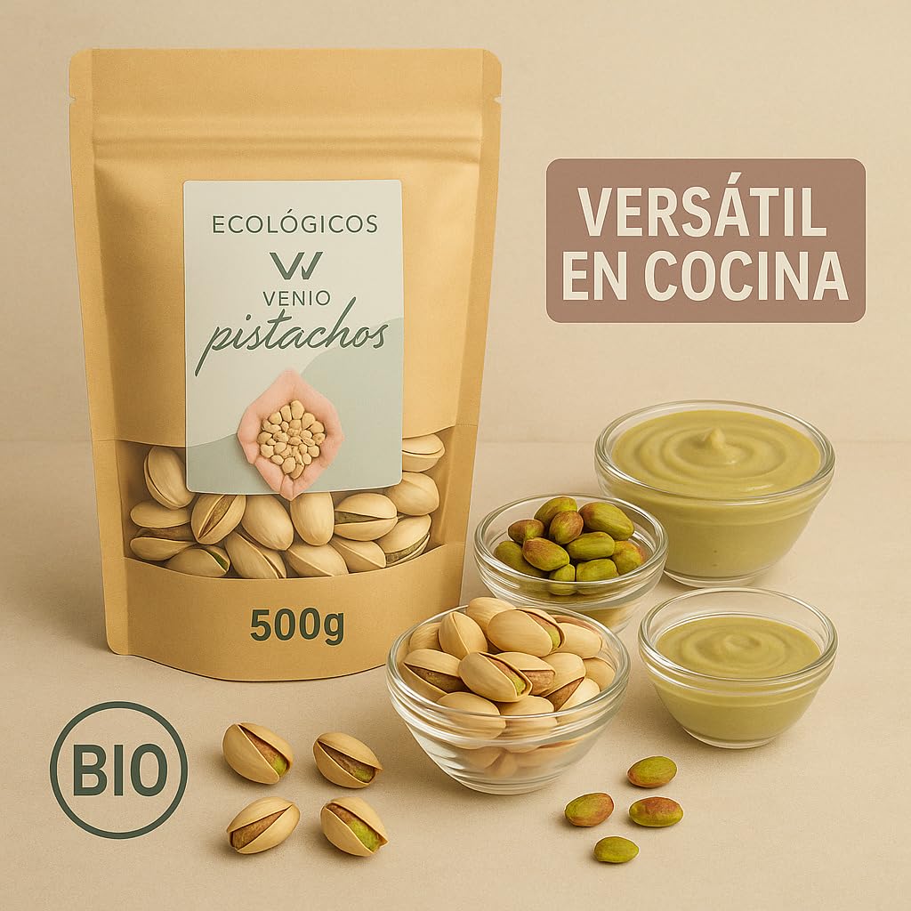 VENIO Pistachos 500g Tostados y Salados, Pistachos Naturales Ricos en Proteínas y Fibra, Pistacho Perfecto para Aperitivos, Ensaladas y Postres, Frutos Secos Naturales, Pistachio Saludable y Nutritivo