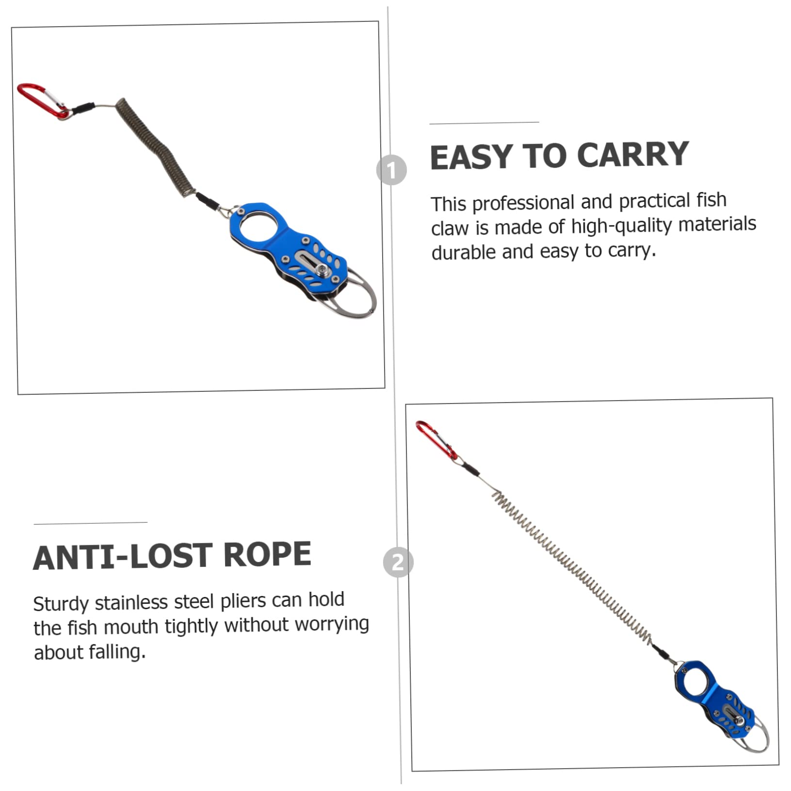BESPORTBLE 2pezzi Pinza Per Pesca Inossidabile Multifunzione e Leggera Strumento Portatile Per Catturare Pesci Con Manico Ergonomico Per Appassionati Di Pesca All Aperto