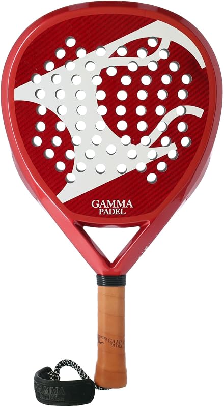 GAMMA Parker Padel Racquet - Teardrop Shape for Intermediate Players, Carbon Fiber Surface, High Density EVA Core, Even Balance for Control & Maneuverability, Includes Racquet Cover