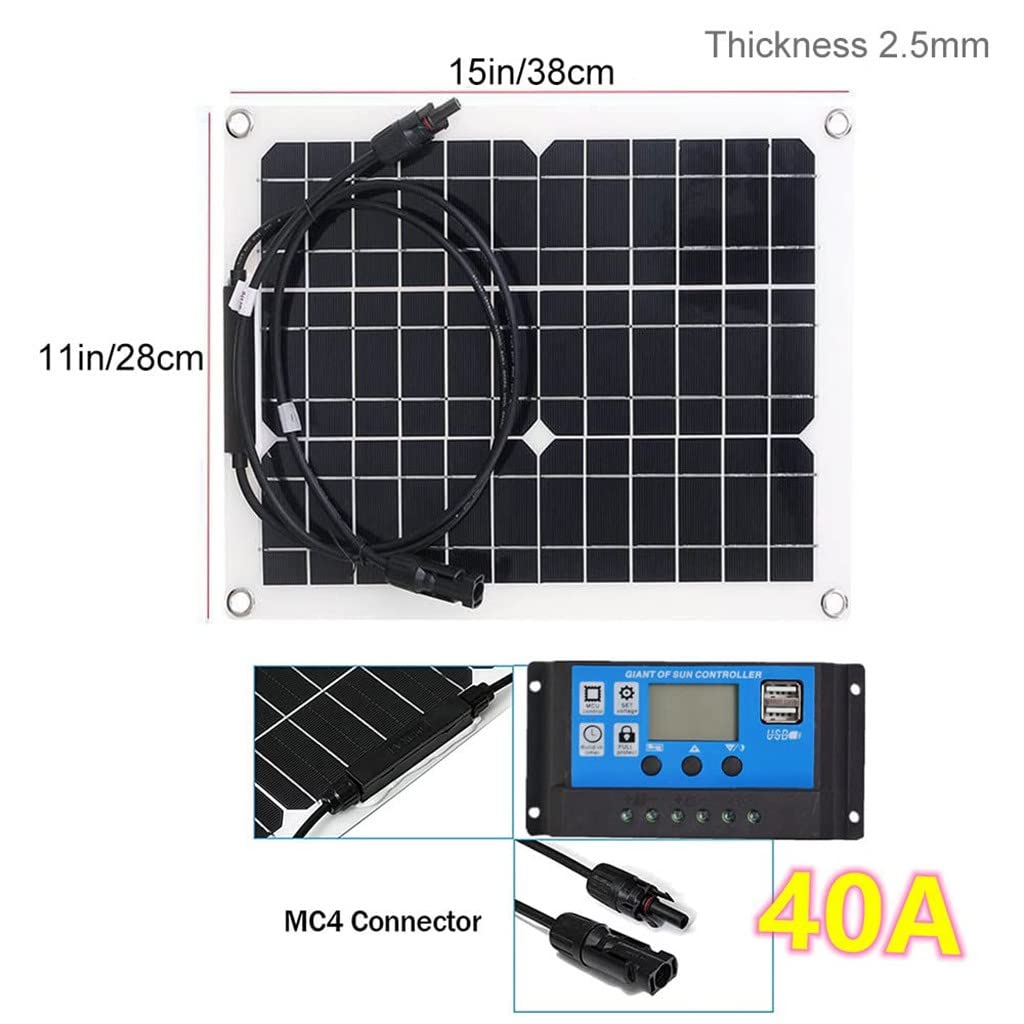 Pannello Solare Monocristallino Flessibile, 15W Portatile Per Telefono Solare, Caricabatterie Solare Per Batteria Per Auto Da Con Controller Di Carica E Cavi Per Barca Camper