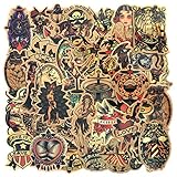 Vintage Stickers, Retro Girl Sailor Sticker Pack 50pcs Waterproof Vinyl Decals for Water Bottles Laptops Cars Skateboards Mens Cave Decorations