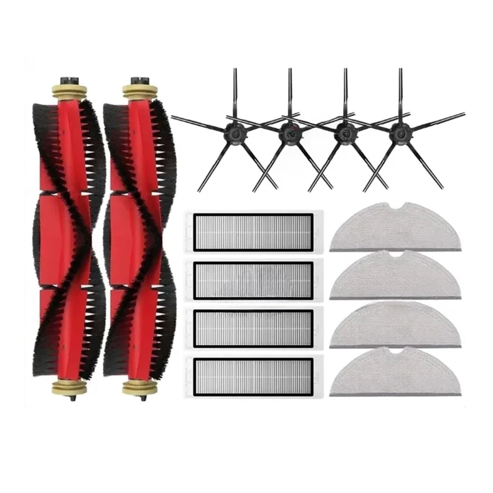 Accesorios For Fregona con Filtro De Cepillo Lateral De Rodillo, Compatible con Roborock S5, S5 MAX, S6 MaxV, S6 Pure, E4, E5, S51, S52, S55 Piezas(Set J)