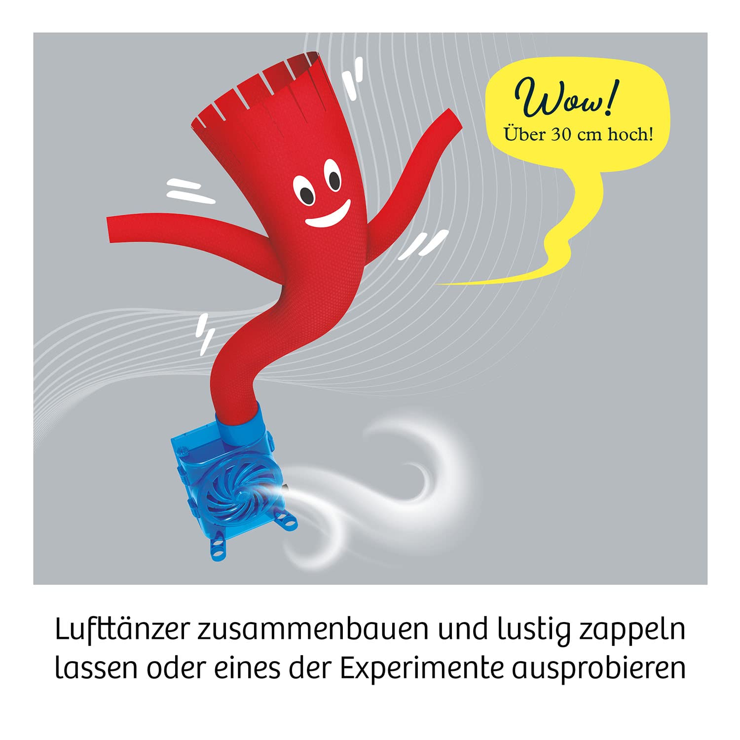 KOSMOS 620882 Air Dancer, kit per ballerini d'aria con motore soffiante e elica, divertenti tentativi di aerodinamica, scatola per esperimenti per bambini dagli 8 ai 12 anni, comprensione della