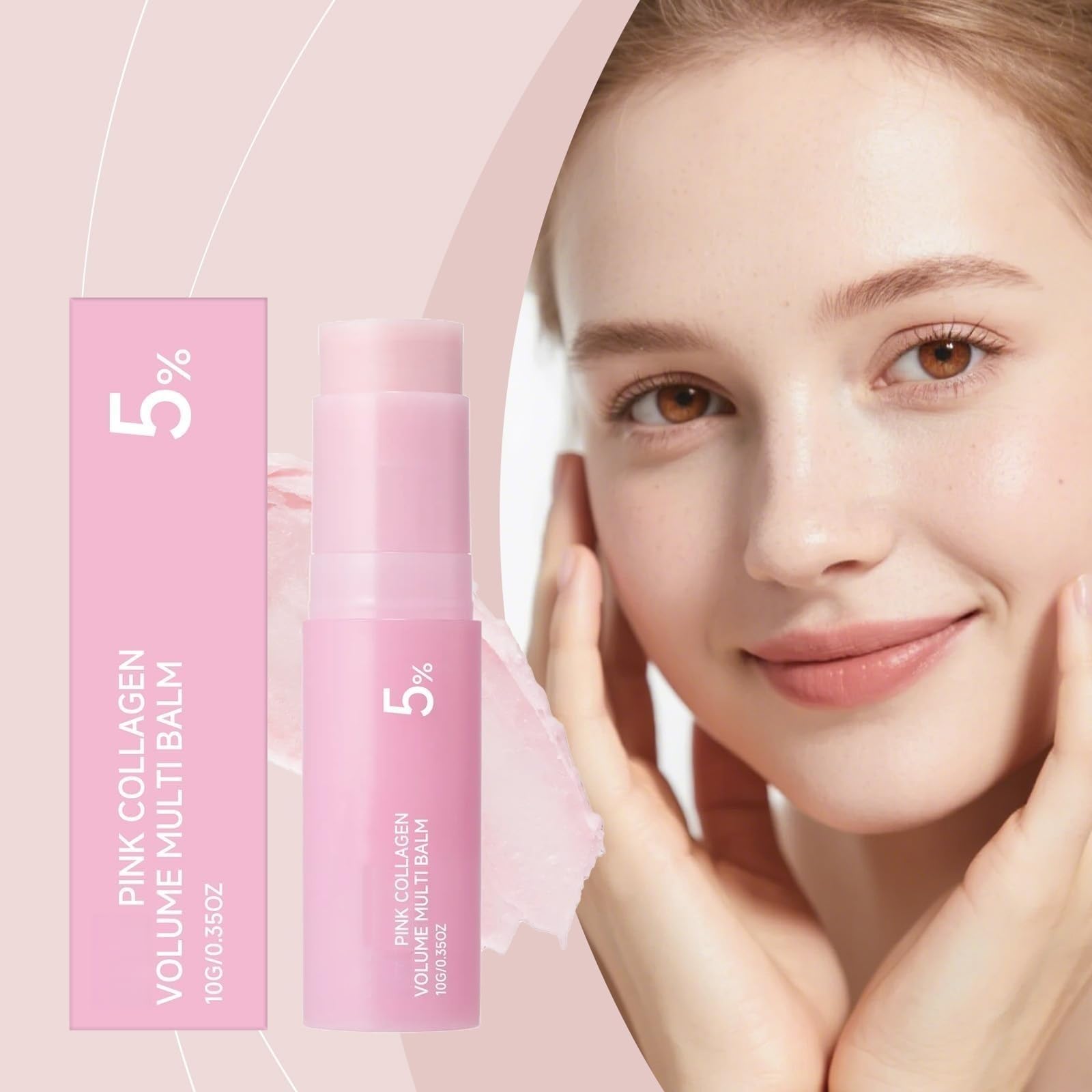 Baume Multi-Usages Collagène Rose 5% – Stick Visage, Lèvres & Cou 10g