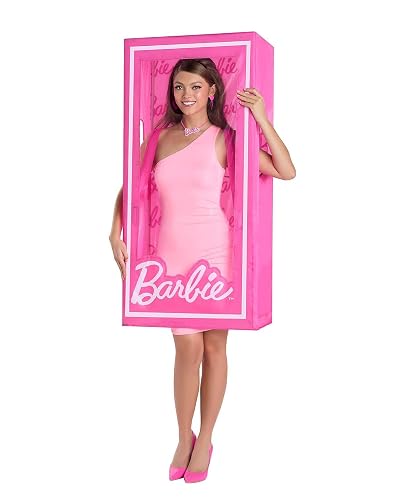 Spirit Halloween Adult Barbie Box Costume | Officially Licensed | Mattel | 3D Halloween Costume | Barbie Outfit - One Size Fits Most