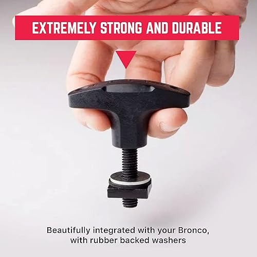 Miniatura 77 de GPCA juego de 6 tornillos estriados de cabeza resistente, de fácil liberación, con tuercas, arandelas y anillos para sujeción para Jeep Wrangler YJ