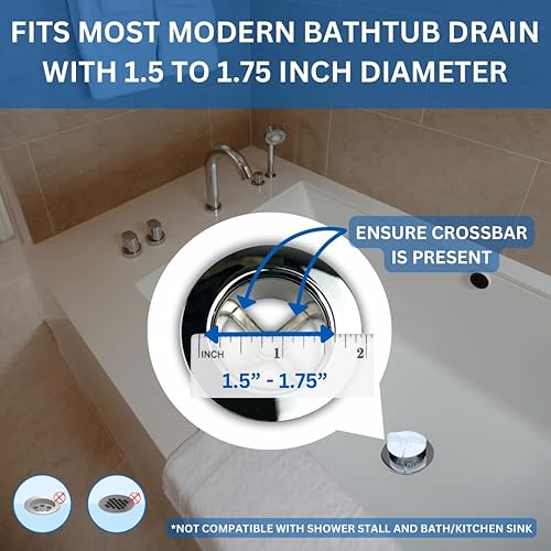 Miniatura 3 de Atrapasador de cabello de drenaje de bañera  Limpieza sin contacto  Oculta el cabello  Colador de malla de silicona reutilizable  Se adapta a