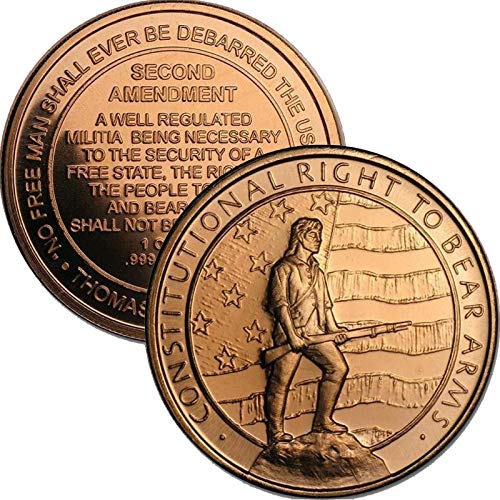 1 oz .999 Pure Copper Round/Challenge Coin (Second Amendment)