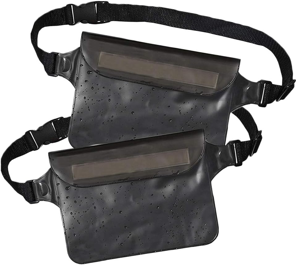 Waterproof Fanny Pack (Set of 2), Waterproof Phone Pouch Waist Bag, Dry Bag Waist Pack for Travel & Cruise Essentials, Waterproof Beach Bag, Waterproof Passport Holder, Swimming Pool Bag & Money Belt