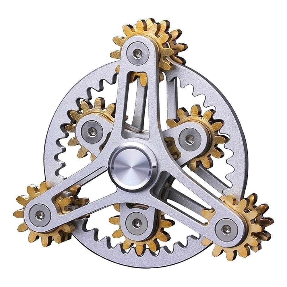 Quiet Desk-Use Metall-Legierung Fidget Hand Spinner, Stress & Angst Relief Finger Spielzeug für ADHS, Stress Reliever für Kinder und Erwachsene (Silber)