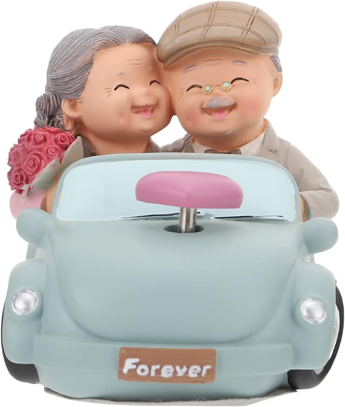IMIKEYA Love Couple Figurines: Love Sculpture Elderly Couple Sculpture Anniversary Statue Resin Collectible for Valentines Christmas Wedding Desktop Decor