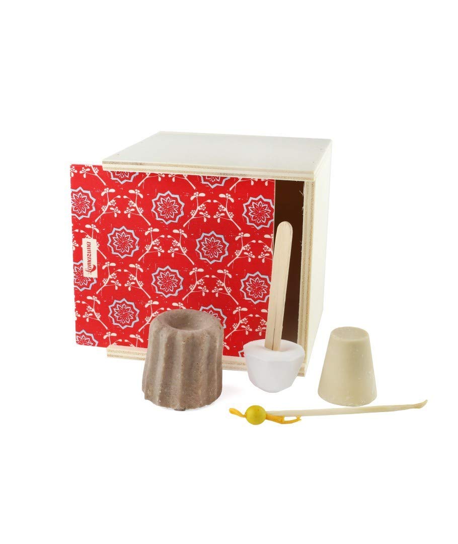 LAMAZUNA - Zero-Waste Box - The Essential - 2022 - Shampoo for Normal Hair Abyssinian Oil + Wooden Oriculi + Solid Peppermint Toothpaste + Solid Deodorant