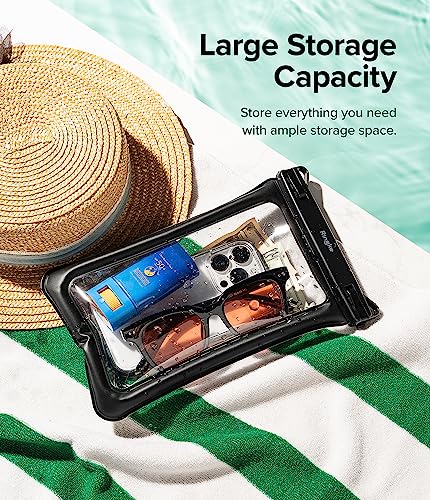 Image of Ringke Floating Waterproof Pouch IPX8 Underwater Phone Pouch Sealed Clear Dry Bag with Lanyard Strap