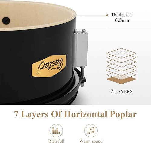 Vista 9 de Eastar Juego de batería para niños, kit de batería de 5 piezas de 16 pulgadas para principiantes con trono ajustable y platillo, pedal y baquetas