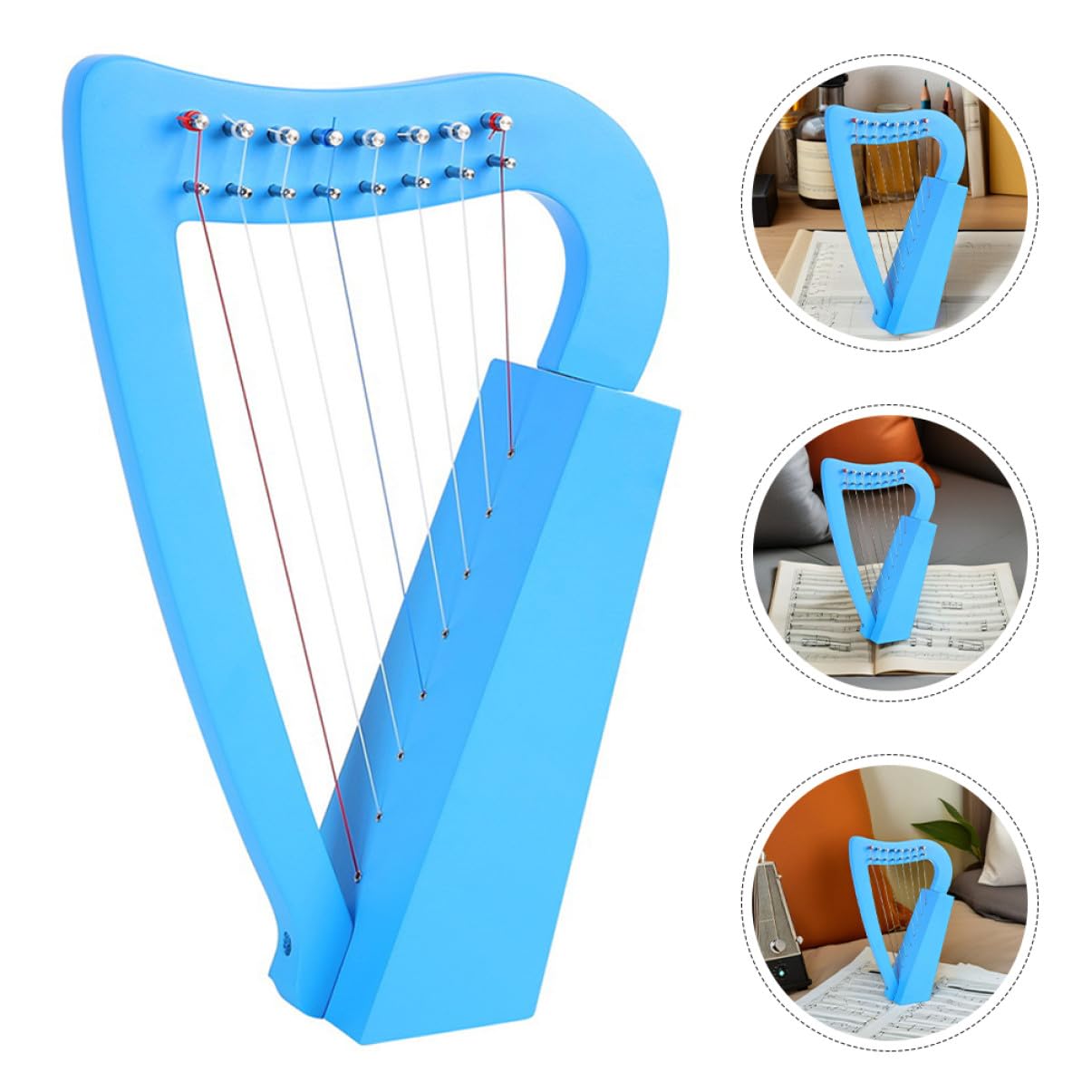 ibasenice Arpa Lyra Corde in Legno Portatile Strumento Musicale Classico per Principianti e Musicisti Design Compatto e Leggero per Esercitazioni Ovunque