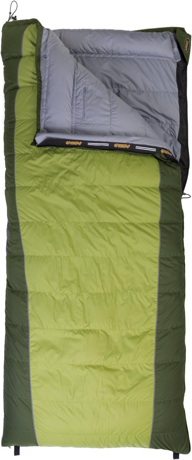 Asolo Torino 20-Degree Rectangular Down Filled Sleeping Bag (Green, Medium)