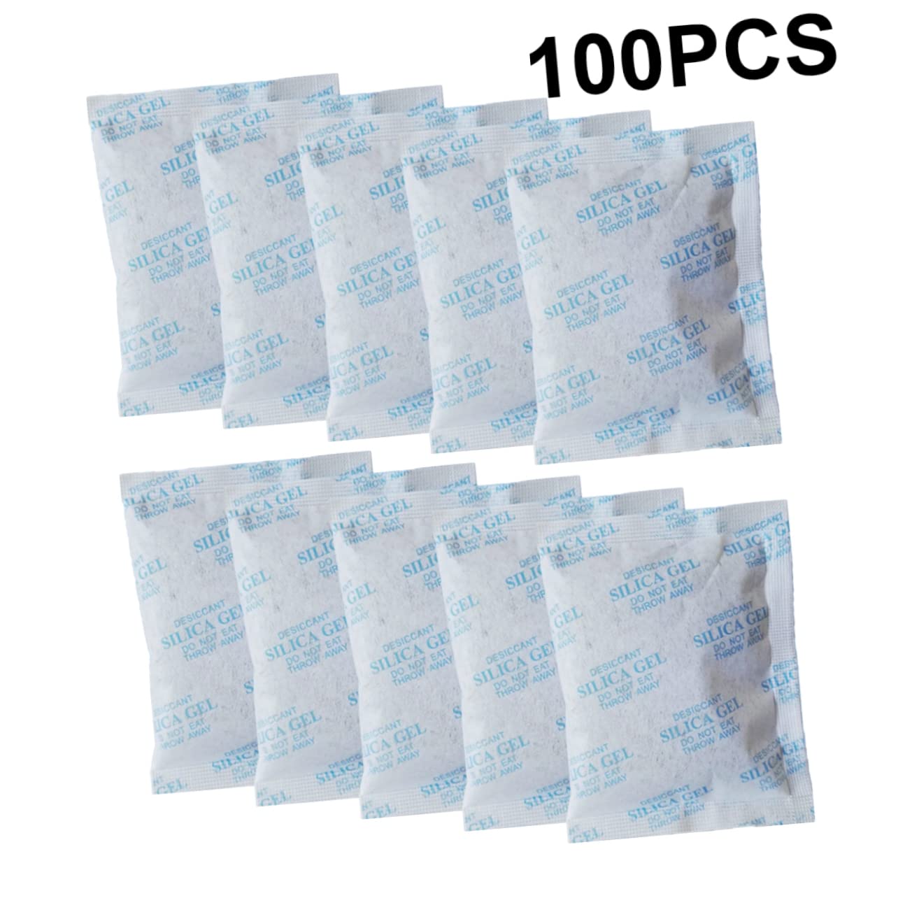 PartyKindom Déshumidificateur Réutilisable 100pcs Sachets de Gel de Silice Absorbant Humidité pour Chaussures et Placard, Non-tissé, 10g, de Condensation Sûre