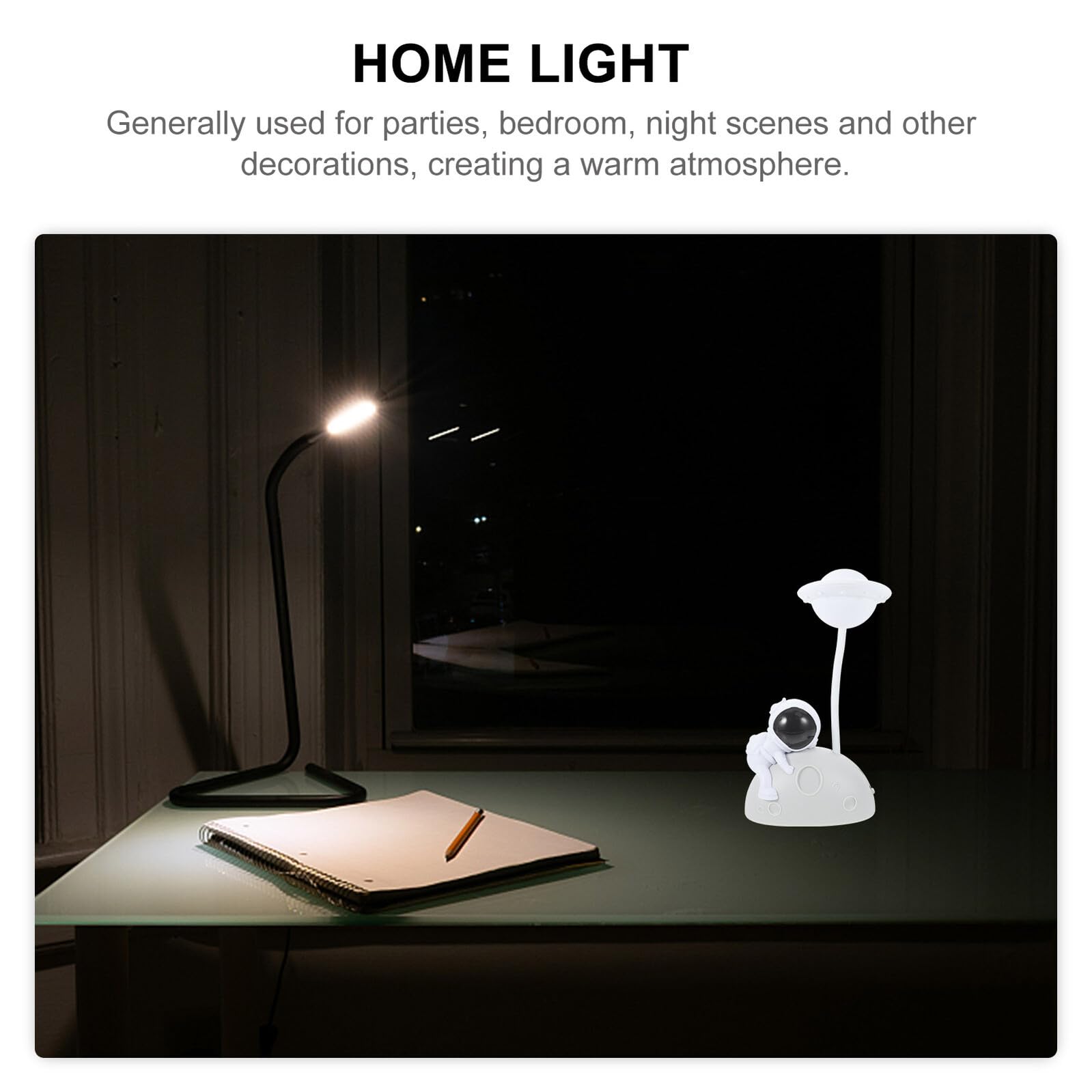 Lámpara de Noche USB Luz LED Juego de 2 Piezas Diseño de Astronauta y Luna Luz de Lectura Azul y Plateada para Hogar y Dormitorio Infantil