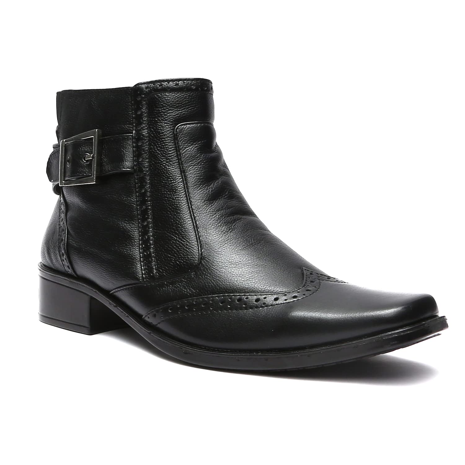 Tanny Shoes Mens Black Premium Genuine Leather High Ankle Zipper Boots (B08HCQ2R1M) Amazon Price History, Amazon Price Tracker