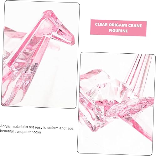 Miniatura 4 de COHEALI Estatua de grúa de origami, adornos de cristal, adornos transparentes, animales, juguetes, escultura de grulla de origami, figura