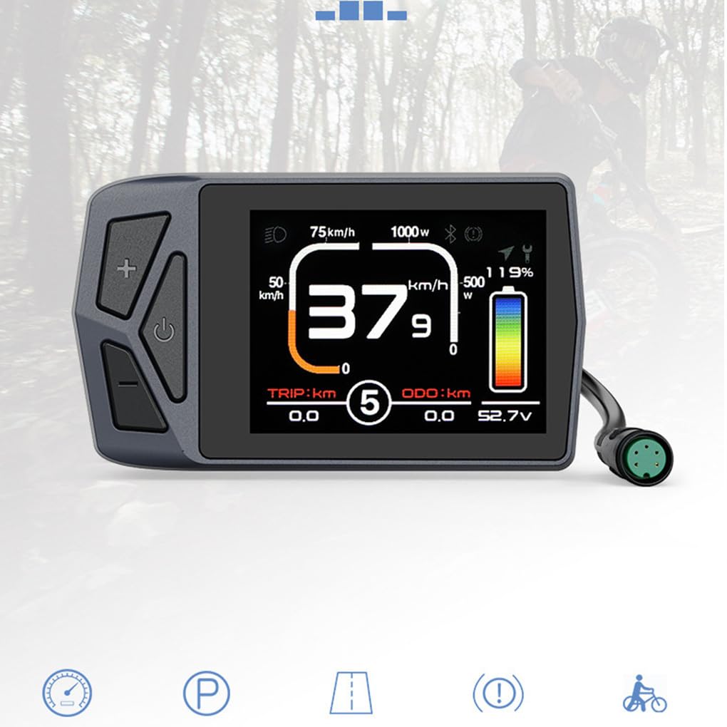 Velocímetro para Bicicleta Equipado con Bluetooth 1 y múltiples