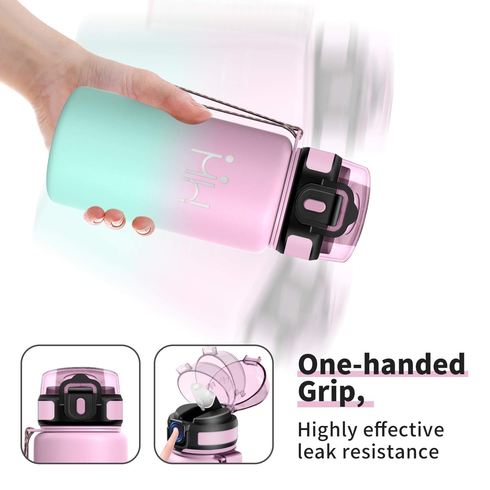 Borraccia Termica 500ml, Borraccia acciaio Inox con Cannuccia, a Prova di Perdite, Borracce Termiche senza BPA, Riutilizzabile, Water Bottle per Ragazzi, Ragazze, Campeggio, Scuola, Ufficio, Sport - 5