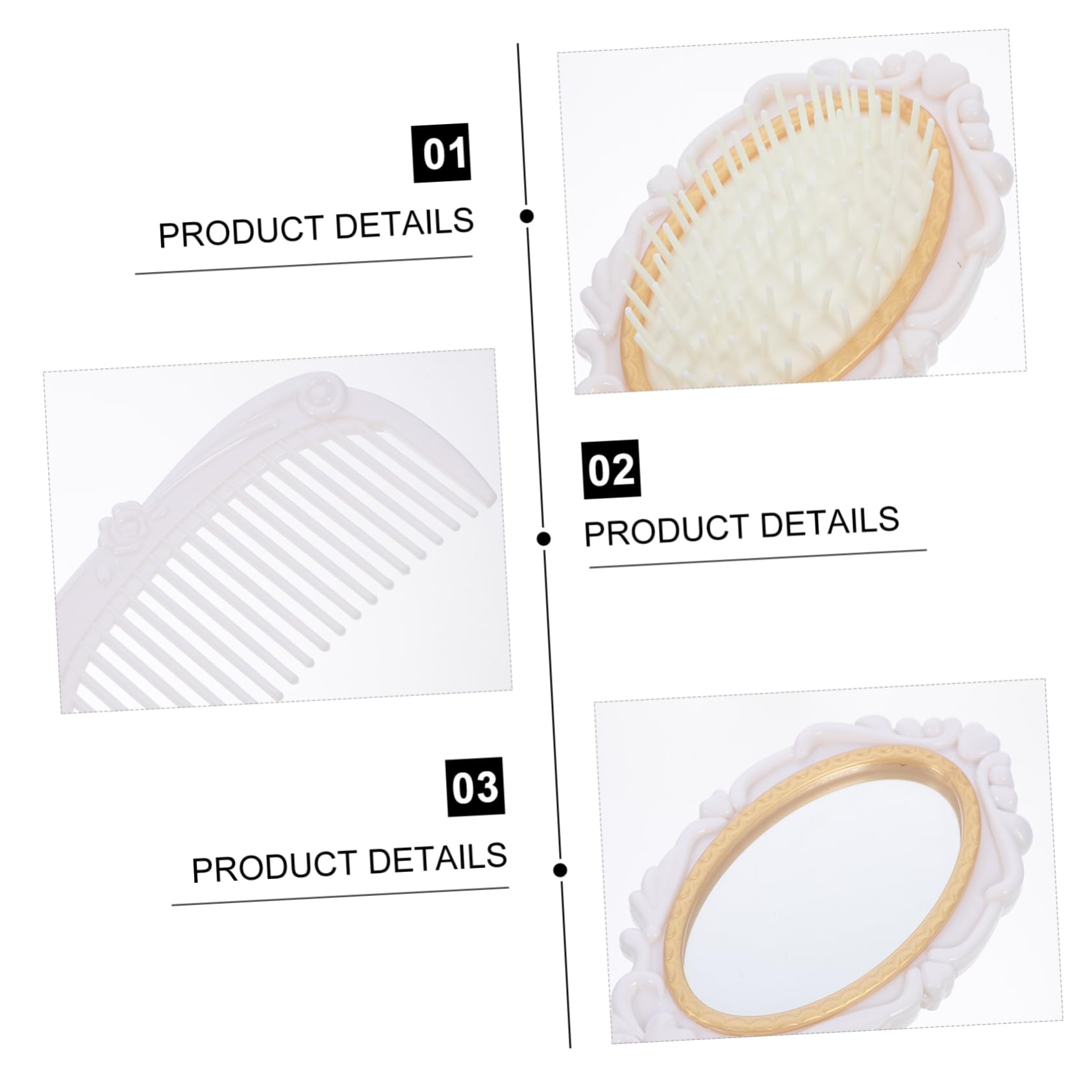 Beaupretty Set Compacto de Plástico Blanco Portátil de Peine Antiestático para Cuidado del Cabello y Adecuado Tipo de Cabello, Adecuado para Obsequio