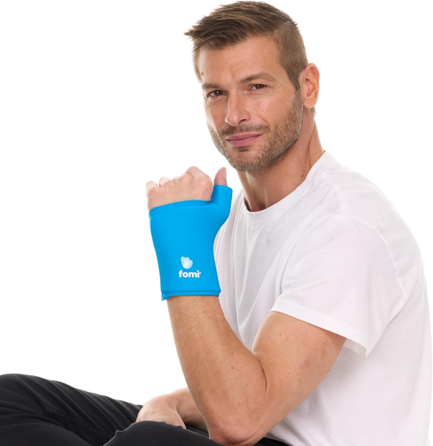FOMI Wrist Solid Gel Ice Packs | 2 Pack | Hot Cold Hand and Thumb Compression Sleeve Wrap for Carpel Tunnel, Arthritis, Tendonitis, Bruises, Swelling, Sports Injuries Pain Relief (Small/Medium)