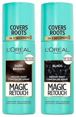 L'OREAL PARIS Magic Retouch Temporary Root Touch Up Hair Colour Spray, 75Ml - 2 Dark Brown And Magic Retouch Temporary R