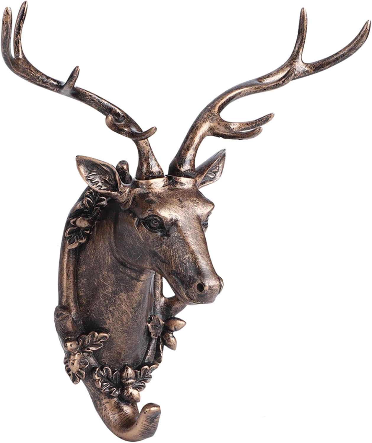 Yctze Gold Deer Wall Mounted Hook, Animal Shaped Towel Hanging Hook for Bathroom, Coat Hat Keys Hanger (Deer (Antique Gold))