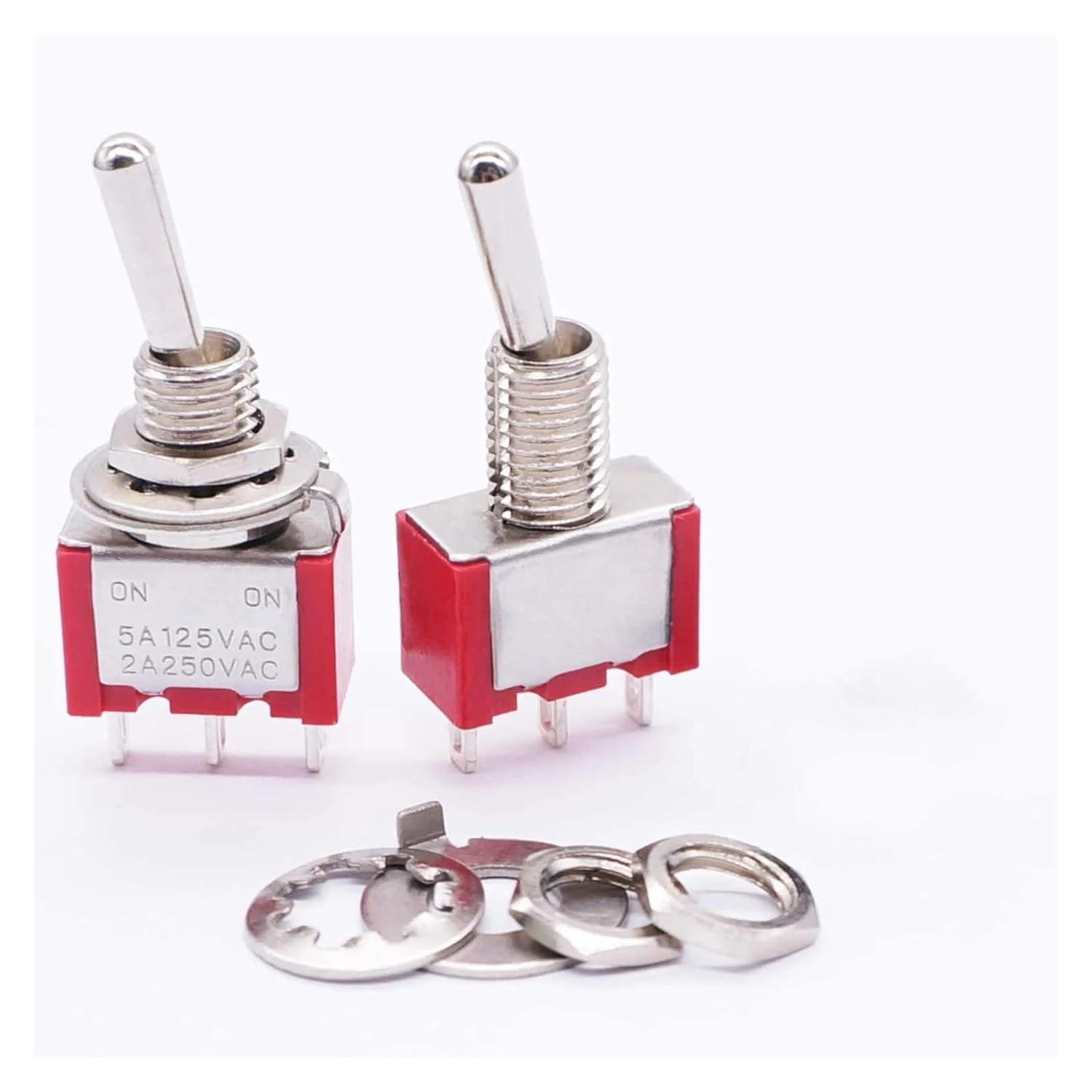 5Pcs MTS-102 Miniature Toggle Switch ON-ON AC 125V 5A 2Position 3Pin for Boat Car Dashboard Model Railway