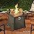 Yaheetech 28in Propane Fire Pit Gas Fire Pit Table with Lid and Iron Tabletop for Outdoor, Patio, Garden and Camping, 50,000 BTU with Lava Rocks, Heavy Duty 2 in 1 Square Firepit Table for Party
