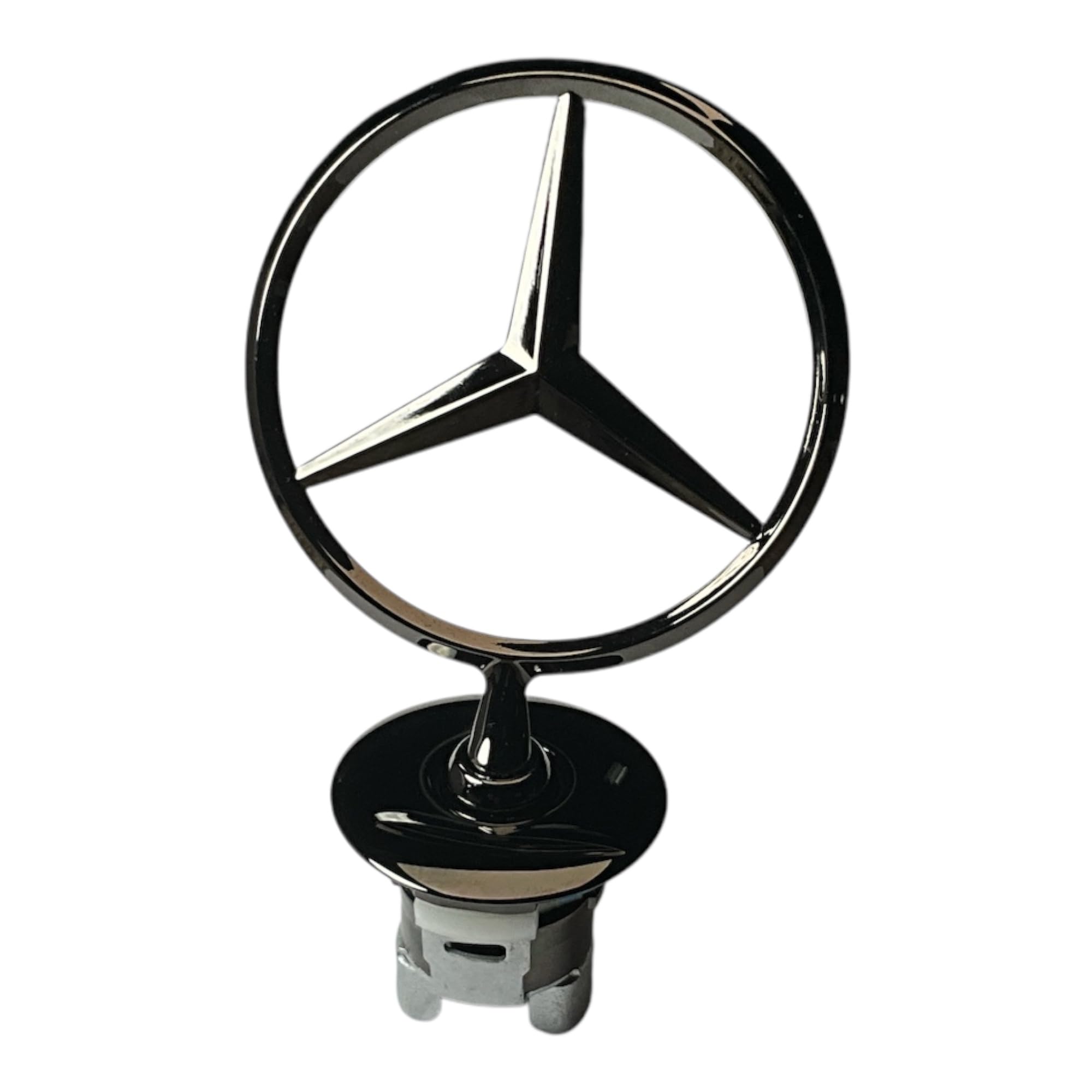 Mercedes-Benz Estrella de Capó, Color Negro Brillante, Emblema Decorativo A2238177300-Clase S (W221, W222, W223-Clase E (W211, W212, W213, W214)-Clase C (W203, W204, W205)-GLS (X167)