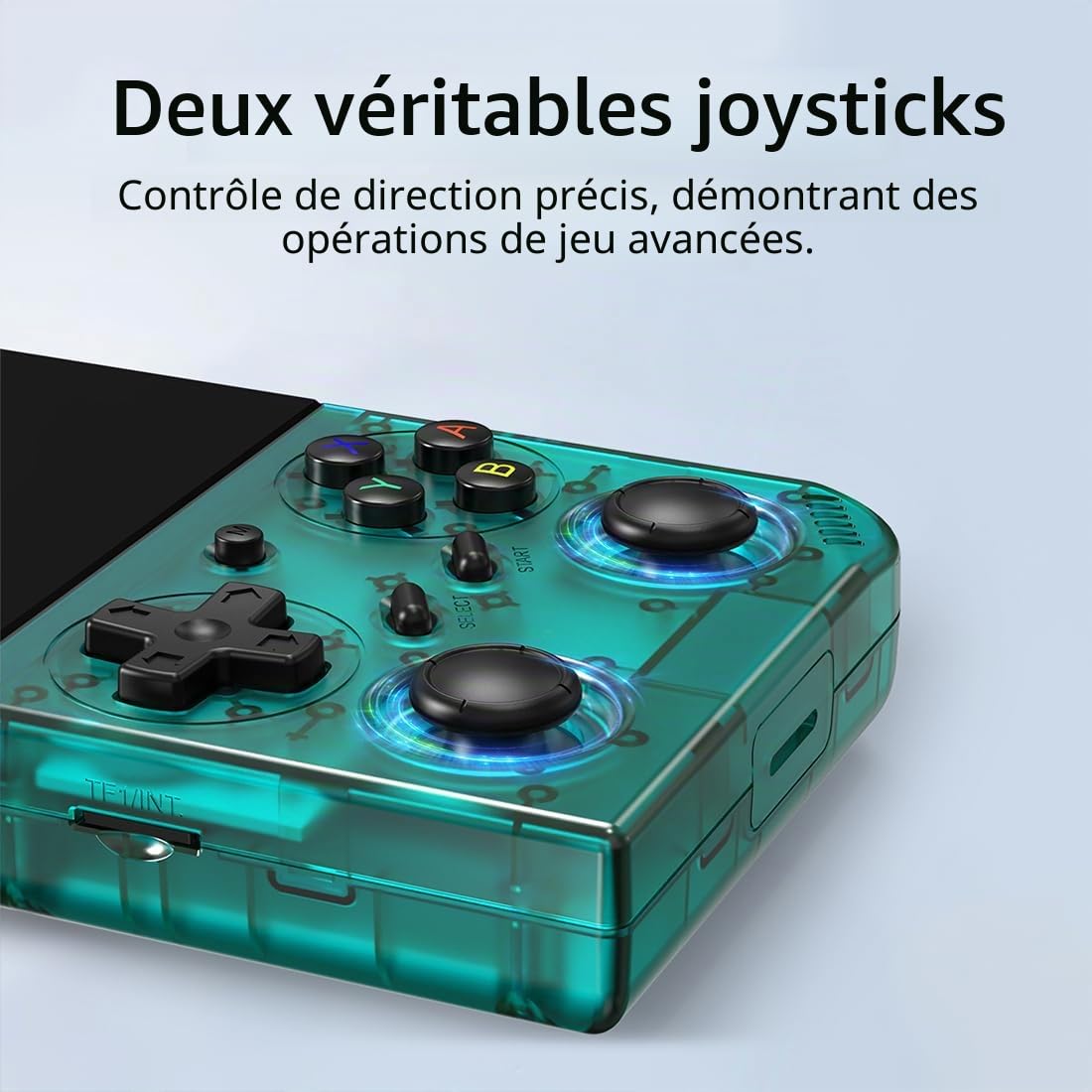RG 35XXPro Console de jeu portable rétro, console de jeu 3,5" + carte de jeu Linux 64G, double carte TF, batterie 3200 mAh, jeu Plug & Play pour adulte