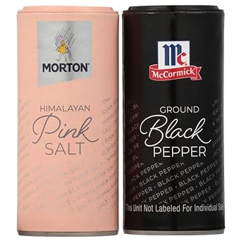 Morton Shaker Set, Himalayan Pink Salt & McCormick Ground Pepper, 2-Piece