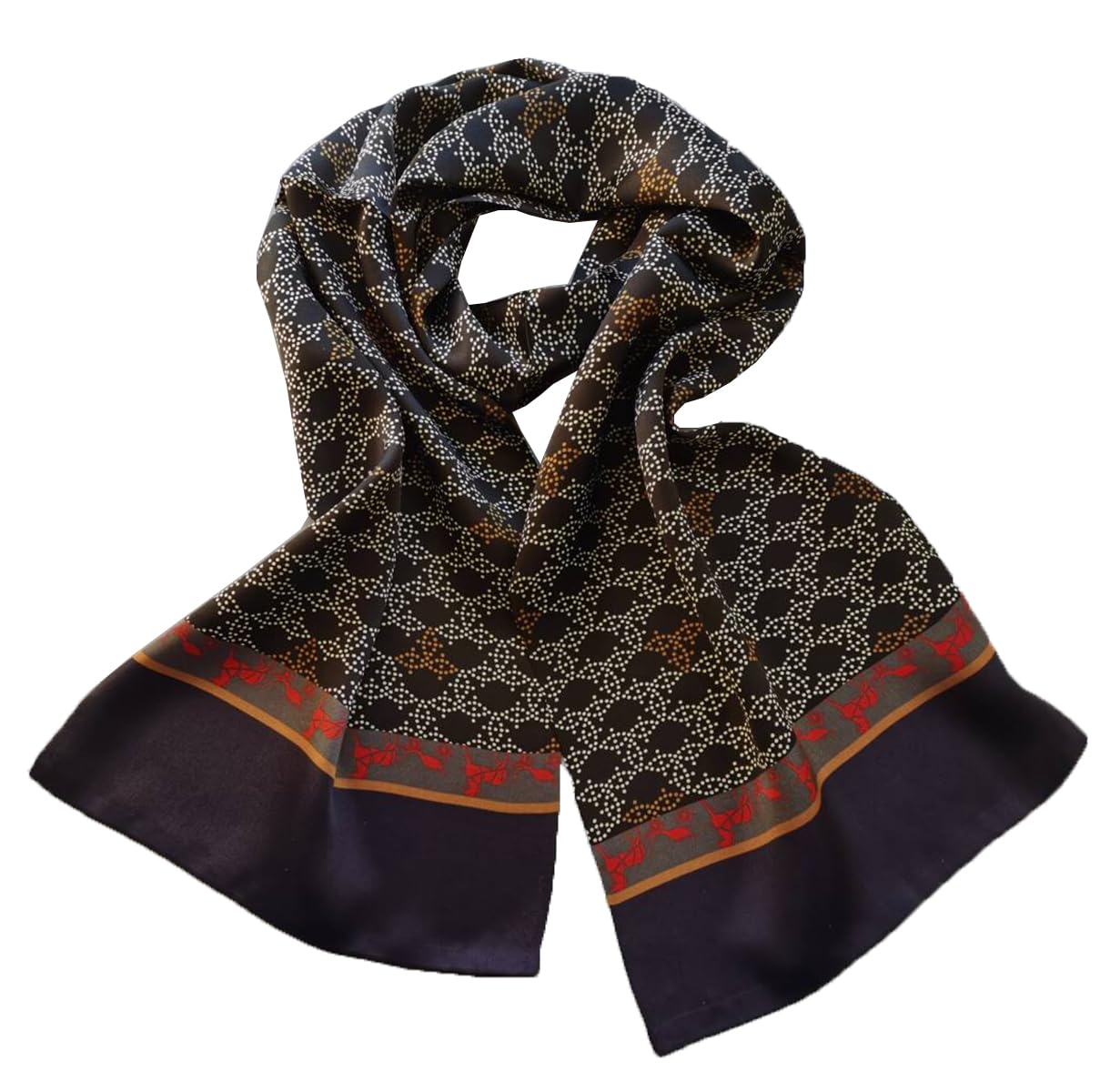 Men's 100 Silk Scarf Double Layers Fashion Neckerchief Formal Casual