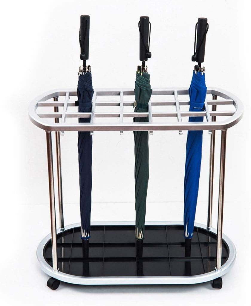 Umbrella Holder, Suitable for Commercial Use Steel Umbrella Stand with Drip Tray Long Short Umbrella Rack Umbrella and with Drip Tray and Hooks