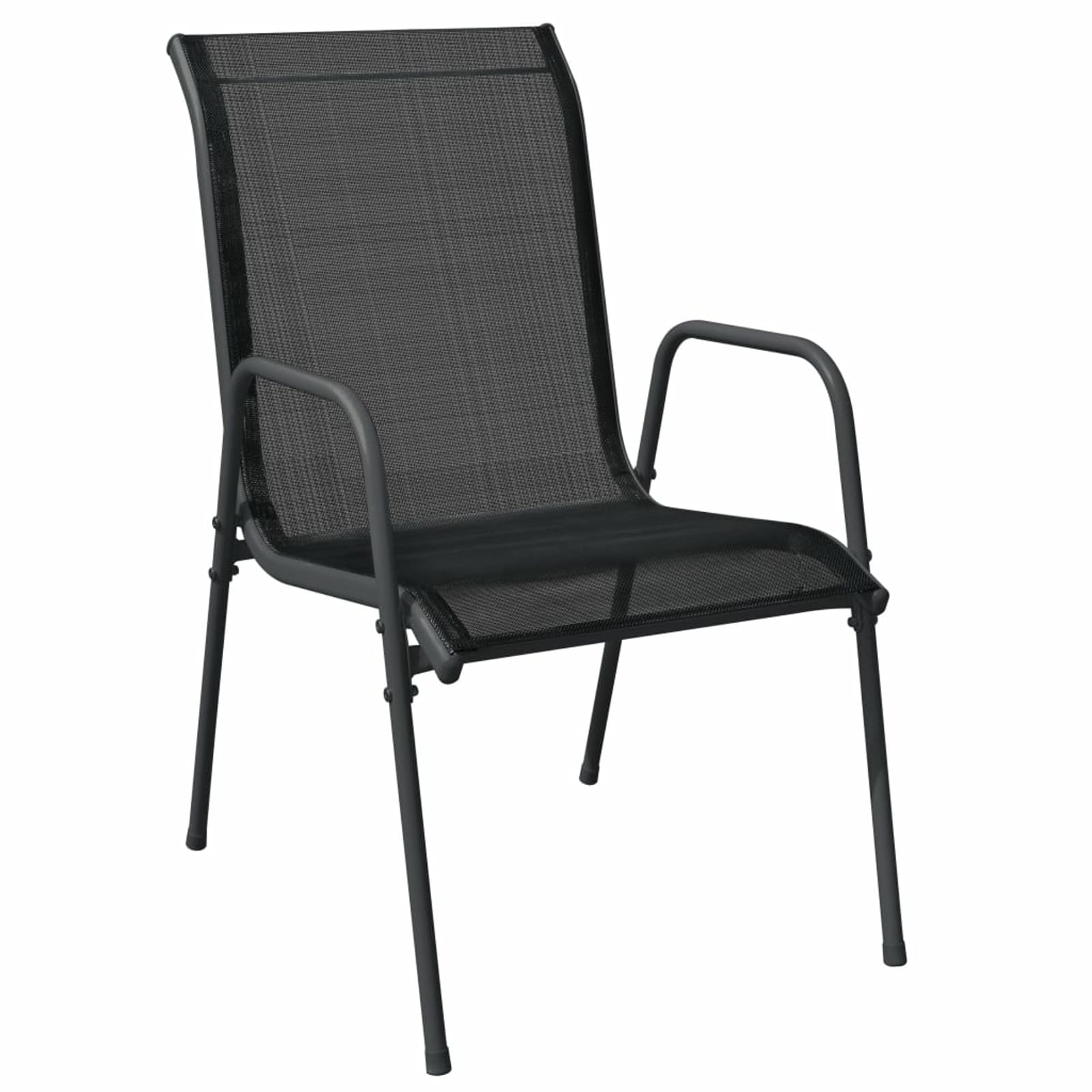 Juego de Comedor para jardín 5 Piezas Mesa Jardin Exterior con sillas Mueble Comedor Muebles Jardin Exterior Acero y textilene Negro - 3200694