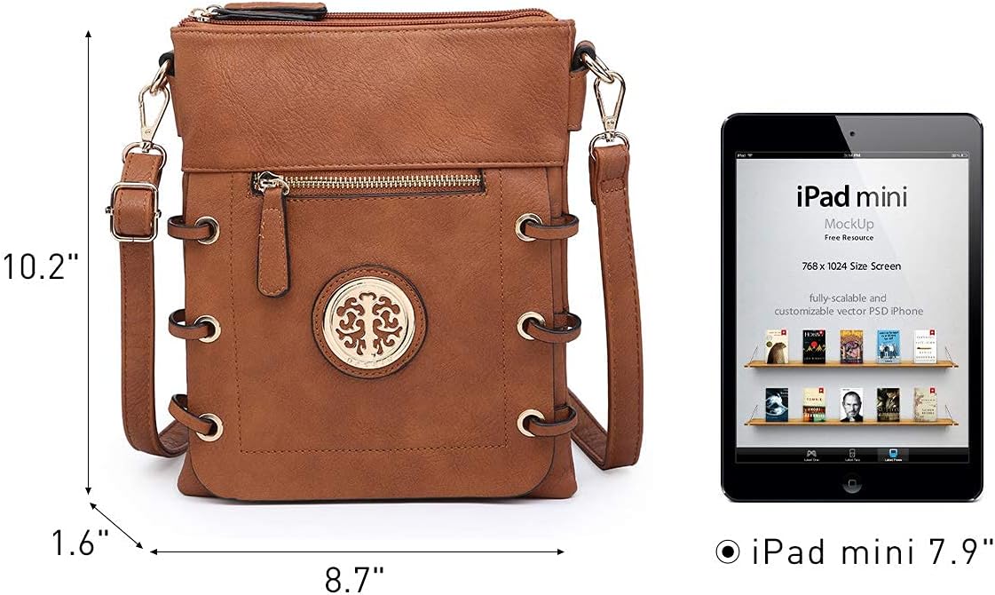 Dasein Women Lightweight Shoulder Purse Soft PU Leather Crossbody Bag Multi Pocket Travel Purses with Double Zipper - Image 6