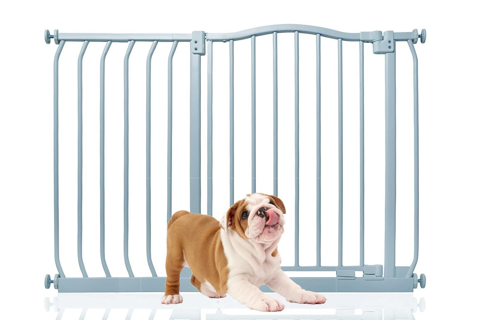 Bettacare Curved Top Dog Gate, 98cm -107cm, Matt Grey, Pressure Fit Pet Gate for Puppy and Dog, Easy Installation