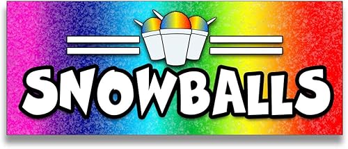 Cartel de vinilo de bolas de nieve de 5 pies de ancho por 2 pies de alto