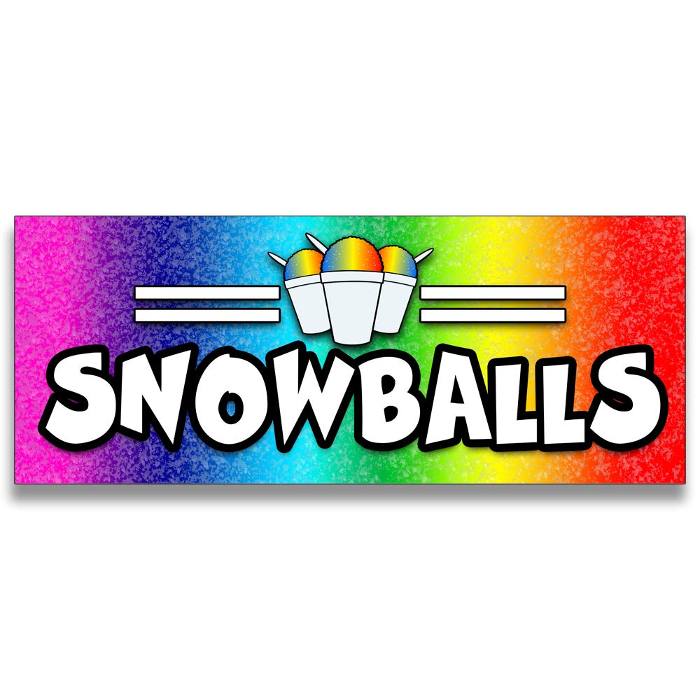 Snowballs Vinyl Banner 5 Feet Wide by 2 Feet Tall